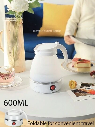 600ml/20 Oz Folding Kettle Silicone Electric Kettle Portable Mini Outdoor Travel Kettle Retractable Electric Kettle With  Silicone, Boiling Tea Pot Coffee Pot For Camping Or Travel