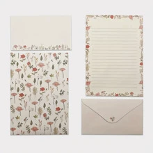 Stationery Set Including 3 Envelopes And 6 Sheets Of Letter Paper With Cute And Artistic Design, Ideal For Writing Letters Back To School - Garden - View 1