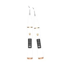 Eliminación de sarro para dientes, limpiador ultrasónico de dientes Zoomer con luz LED, kit de limpieza de dientes recargable, 4 cabezales reemplazables, carga tipo C - Blanco - Ver 1