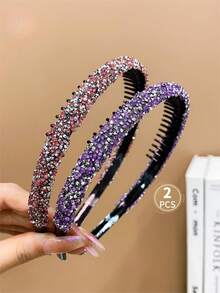 2pcs Girls' Teethed Anti-slip Hairband For Fringe - Multicolor - View 1