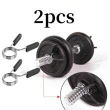 2pcs Dumbbell & Barbell Clip Clamp Spring Collars, Suitable For Gym, Home Fitness, Gym Accessories