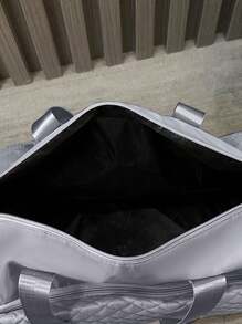 Embroidery Thread Minimalist Gym Bag, Travel Duffel Beach Bag For Summer Travel Essentials For Holiday Summer Accessories For Vacation Travel Organizer Hospital Bag Travel Accessories For Camp Traveling Bag Travelling Organizer Outfit Airport Travel Clothes Travel Stuff Luggage Bag Christmas Gift Ideas Women Girls Xmas Gifts For Mum Birthday Gift Mom Friend Gym Bag Sport Bag Training Pack For Vacation Holiday Thanksgiving Day Thank You Gifts - Grey - View 4