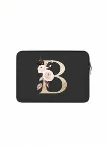 1 件手提笔记本电脑包，模拟潜水料平板电脑内衬包，苹果 iPad 泡沫保护套，电脑包，便携式收纳包，轻巧便携，兼容 iPad 收纳包保护套平板电脑包笔记本电脑内衬包保护套 -13 英寸平板电脑内衬包，适合日常上班族、大学生、朋友礼物、老师礼物、实习礼物、毕业礼物、公司活动纪念品、字母 A 到 Y 教室笔记本电脑包教室包教师收纳包教室整理包 - 黑色 - 查看 13