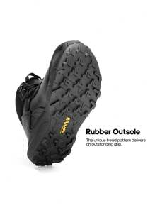 Men's Waterproof Tactical Work Boots Leather Motorcycle Combat Boots Lightweight Non-Slip Hiking Boots For Men - 黑色 - 查看 5