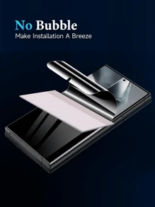 2pcs Privacy Screen Protector Film Compatible With Samsung S24 Fe/A17, Anti-Peeping, Anti-Scratch, Applicable To A54/A15/A05s/A35/A54/A55/A16/A17/S23 Fe/S22/S23/S24/Galaxy S25 Ultra/S26 Ultra/S26/S26 Plus Full Series Curved Screen (Comes With Applicator Tools) - Black - View 5