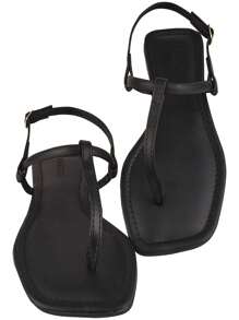Women Flat Sandals - Black - View 1