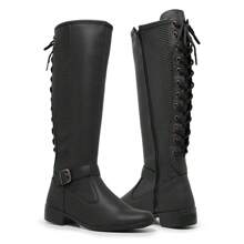 Women Knee-High Boots - 黑色 - 查看 1