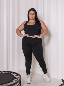 Plus Size Sports Sets - màu đen - Xem 2