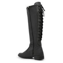 Women Knee-High Boots - 黑色 - 查看 5