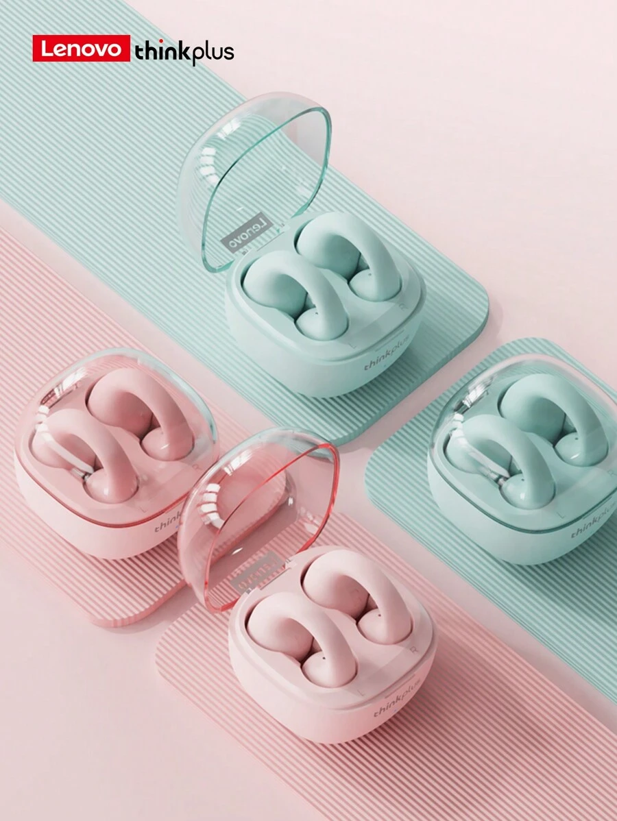 Lenovo 原裝lp13 Tws無線耳機,耳夾式運動遊戲耳塞,高清麥克風耳機 - 墨綠色 - 查看 1