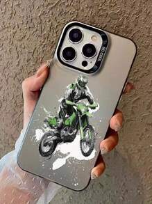 1pc Imd Material Transparent Black & Colorful Design With Black Camera Hole Mobile Phone Case Compatible With IPhone 11/12/13/14 Pro Max - Hot Blooded Youth
