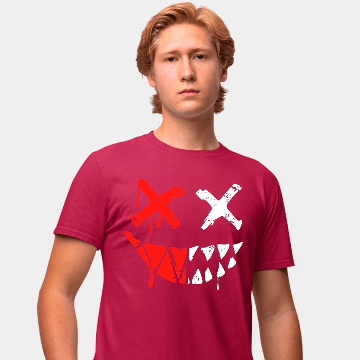 Men T-Shirts - 紫紅色 - 查看 1