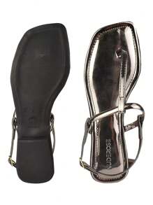 Women Flat Sandals - Grey - View 4