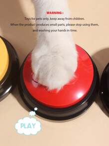 4pcs/Set Random Color Paw Print Design Round Base Recordable Repeating Pet Training Voice Button Toy For Cat/Dog, Feeding, Sleeping, Calling, Daily Companion & Entertaining, Pet Accessories For Cat Lover, Dog Lover - Multicolor - View 5