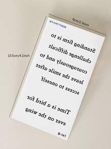 STARTTOOS 30pcs/Set Black Word & Sentence, Floral & Butterfly Pattern Temporary Tattoo Stickers For Finger, Wrist, Chest, Abdomen, Back And Other Small Areas