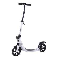 HOMCOM Folding Kick Scooter Hight-Adjustable Urban Scooter W/ Rear Brake, Double Shock Absorption System & 2 Big Wheels, For 14+ Teens Adult - White - View 5