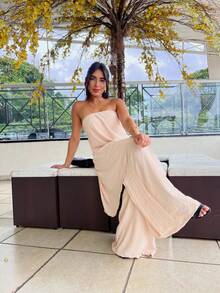 Women Jumpsuits - Beige - View 3