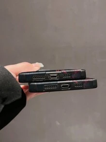 1pc Flame Design Colorful Painted Pu Leather Shockproof Phone Case Compatible With Apple Phones - Multicolor - View 4