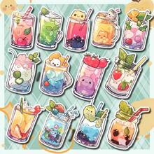 Cartoon Beverage Stickers Daily Food & Beverage Cartoon Decor Stickers For Student Planner, Photo Album, Water Bottle, Fridge, And Ins-Style Sticker Cute Cartoon Decorative Adhesive Sticker Sealing Sticker