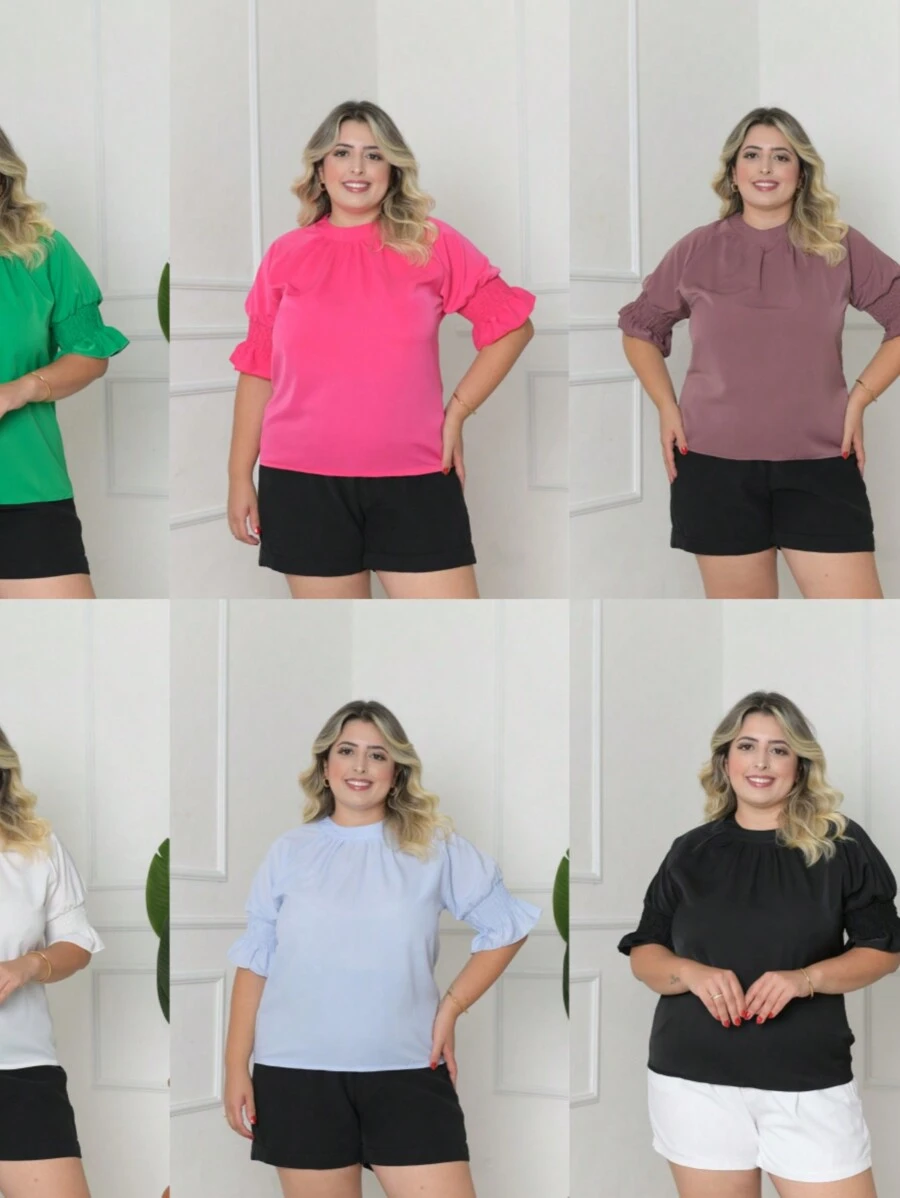 Plus Size Blouses - màu đen - Xem 1