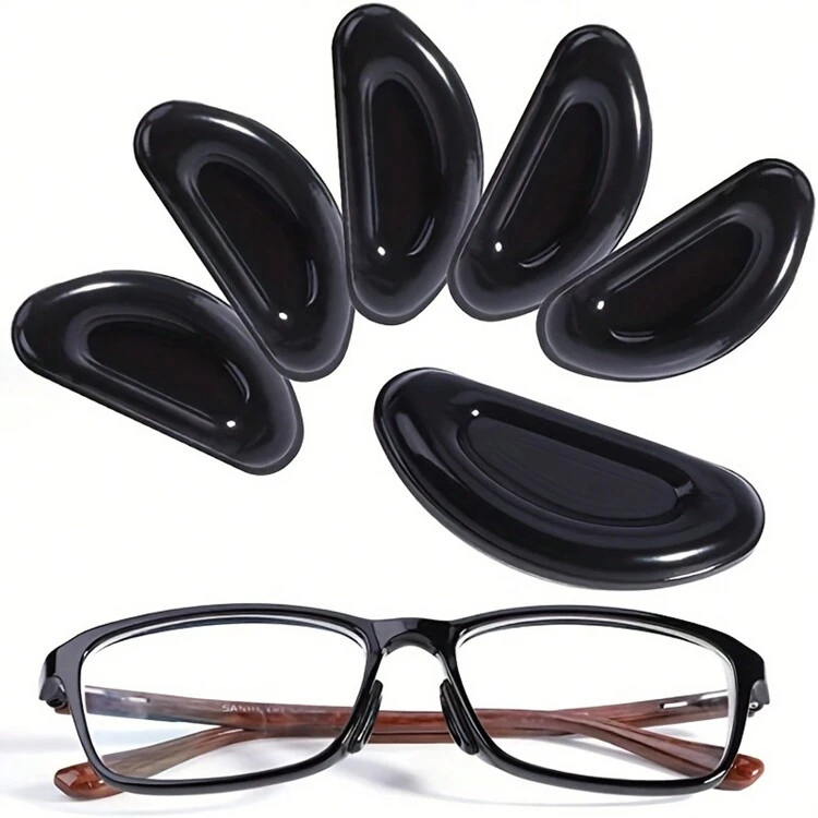 10 pares de almohadillas adhesivas para la nariz de gafas en forma de D, antideslizantes y de silicona blanda para elevar el puente de la nariz. Accesorios para gafas para viajes, exterior, deporte, oficina, escuela, correas, gafas - Multicolor - Añade 10