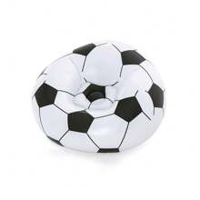 Puff Sillón Inflable Silla Inflable Balón de Futbol Puff de Aire Infantil Diseño Balón - Blanco - Ver 4