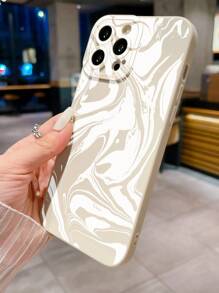 1入組大理石紋簡約手機殼，適用於iPhone，Samsung，小米/紅米，OPPO/Realme，Vivo，Infinix - 白色 - 查看 5
