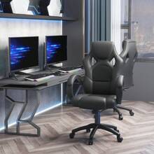 - Poltrona Ufficio Stile Racing Gaming Regolabile - Bestseller 2015 - Nero - nero - Visualizzare 1