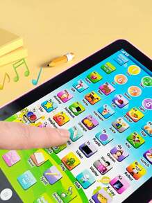 Tableta/Almohadilla de aprendizaje para niños con palabras, números, letras, música, juguetes electrónicos educativos interactivos para preescolares niños y niñas de 3 a 8 años (Rosa) sin pilas - Rosa - Ver 2