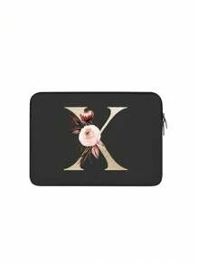 1 件手提笔记本电脑包，模拟潜水料平板电脑内衬包，苹果 iPad 泡沫保护套，电脑包，便携式收纳包，轻巧便携，兼容 iPad 收纳包保护套平板电脑包笔记本电脑内衬包保护套 -13 英寸平板电脑内衬包，适合日常上班族、大学生、朋友礼物、老师礼物、实习礼物、毕业礼物、公司活动纪念品、字母 A 到 Y 教室笔记本电脑包教室包教师收纳包教室整理包 - 黑色 - 查看 33