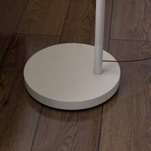 HOMCOM Modern Floor Lamps For Living Room With Rotating Lampshade, Standing Lamp For Bedroom, LED Bulb Included - Gris - Ver 9