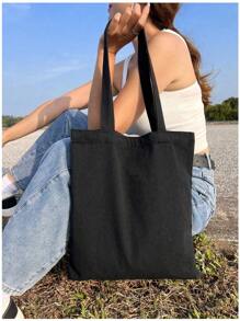 Bộ 1 balo vải đen và nhiều màu, kiểu dáng mở miệng, màu trơn, nhẹ, xách tay, dung tích lớn, phong cách cổ điển, Bohemian, phương Tây, tối giản, thích hợp cho kỳ nghỉ, thể thao, đi biển, túi tote nữ dung tích lớn, dễ mang theo, phù hợp cho nữ sinh trung học, phụ nữ, sinh viên đại học, hoàn hảo cho văn phòng, đại học, trường trung học cơ sở, trung học phổ thông. - màu đen - Xem 4