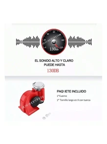 Claxon Corneta Bocina Tono Tren Uso Rudo Súper Potente,Claxón Corneta bocina 115±5(db) para coche motocicleta,Electrónica para Coches,Accesorios Electrónicos para Coches,Claxon De Coche Profesional De 115±5(db)- Universal Para Motocicletas, Camiones, Coches Y Barcos - Duradero, Resistente Al Agua Y Con Tono Alto/bajo - Claxon De Coche De Alto Volumen De 12(V) - Rojo - Ver 4