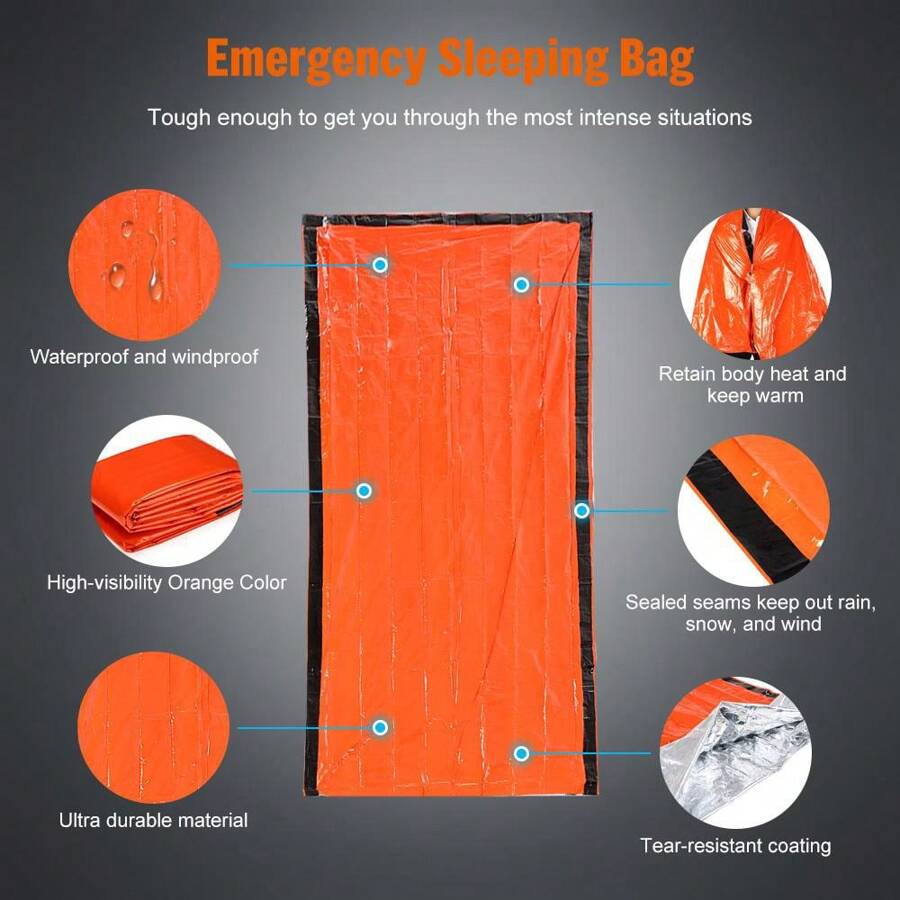 Outdoor Life Bivy Emergency Survival Sleeping Bag Thermal Blanket Mylar