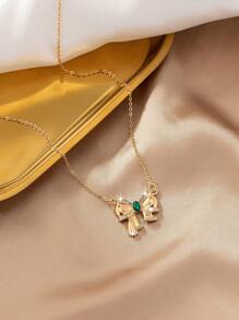 1 Miếng Kim cương & Đá quý Dát Vật rủ xuống Thanh lịch & Hợp thời Châu Âu và Châu Mỹ Phong cách Dây chuyền - Vàng - Xem 5