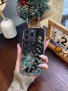 閃閃發光雙股珍珠鏈diy手機殼,附滴水膠 - 黑色 - 查看 1