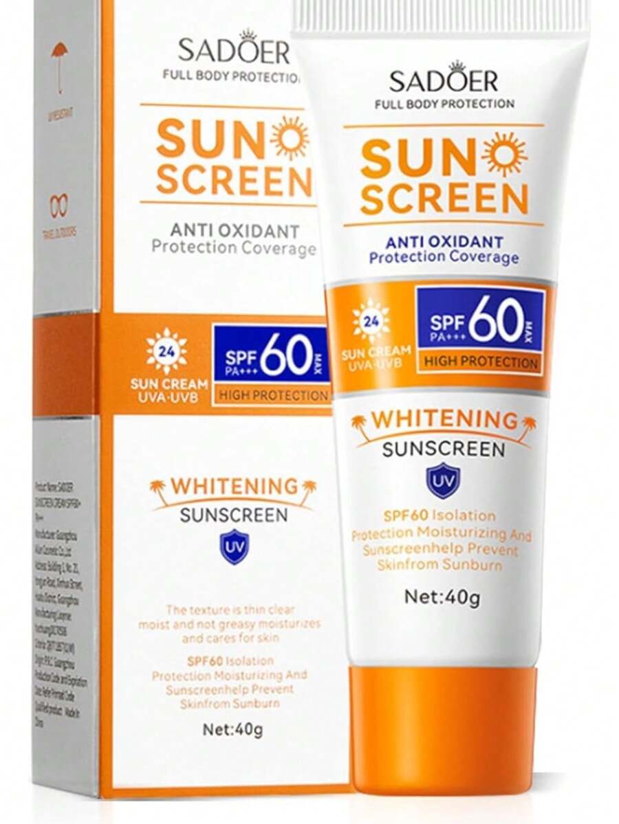 Protector Solar Crema Spf 60 Resistente Al Agua No Grasoso - Albaricoque - Ver 1
