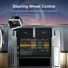 Radio De Coche De 7' 1 Din, Estéreo De Audio Para Coche Con Soporte Espejo Enlace Cámara / Android Auto Mediante Cable Con Control De Volante + Control Remoto - Negro - Ver 4
