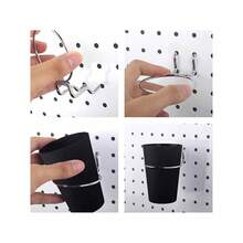 1入孔板配件儲物杯,帶支架,孔板掛式儲物盒,節省空間 - 黑色 - 查看 5