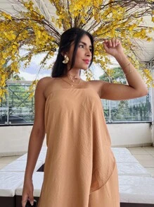 Women Jumpsuits - Apricot - View 3