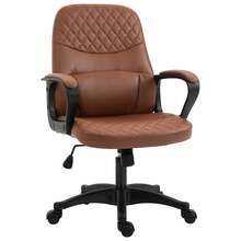 Vinsetto Sedia da Ufficio a Dondolo con 2 Punti Massaggianti e Porta USB, Poltrona da Ufficio Marrone con Altezza Regolabile, 59x63x92-101cm - Marrone ruggine - Visualizzare 3