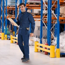 Pantalon De Mezclilla Uso Rudo Hombre Trabajo Industrial - Azul - Ver 4