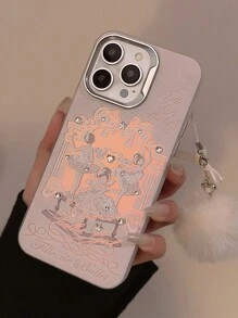Gucadi Kolorowe białe baletowe etui dla dziewczynek Twarde plastikowe etui z galwanizowaną ramką obiektywu, wysokiej klasy laserowe etui na telefon odporne na wstrząsy, kompatybilne z Apple i Huawei, edycja noworoczna