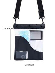 1 件防水包，夏季户外运动沙滩防水斜挎包，带触摸屏，适合游泳，手机保护袋，手机保护袋，沙滩配件，手机防水袋斜挎包挂绳通用触摸屏游泳潜水保护套运动包学校用品学校用品沙滩包巡航必需品运动包手机袋度假运动旅行，划船游泳浮潜皮划艇海滩泳池水上乐园运动包基本款游泳包游泳者热带海岸氛围沙滩包适合游泳夏季岛屿假期度假沙滩配件适合女孩男孩男士女士 - 黑色 - 查看 5