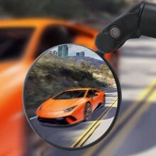 360° Rotating Rearview Mirror, Bicycle Rearview Mirror, Mountain Bike Reflector, Road Bike Foldable Convex Mirror, Cycling Accessories - Black - View 2