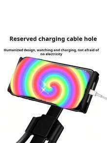 New Slouchy Neck Hanging Stand For Live Streaming, Multi-Functional Mobile Phone Tablet Holder With Hand & Neck Strap Design, Portable With Buckle Lock - Black - View 4