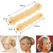 2pcs/Set Donut Bun Maker & Hair Styling Tool With Button, Sponge Hair Bun Shaper & Caterpillar Hair Roll Diy Accessories For Women (1 Large& 1 Small) - Multicolor - View 6