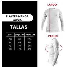 Camiseta Basica con Logo Manga Larga para Caballero - Azul Marino - Ver 3