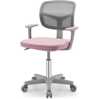 Children's Desk Chair, Height-Adjustable Children's Swivel Chair, Seat Height 40-54cm, Children's Office Chair With Backrest, Armrests, Ergonomic Youth Swivel Chair For 3-10 Years (Blue)