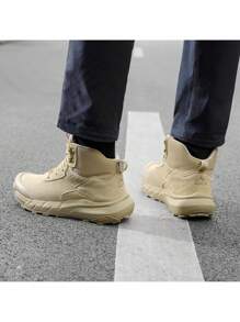 Men's Waterproof Tactical Work Boots Leather Motorcycle Combat Boots Lightweight Non-Slip Hiking Boots For Men - Màu Khaki - Xem 8